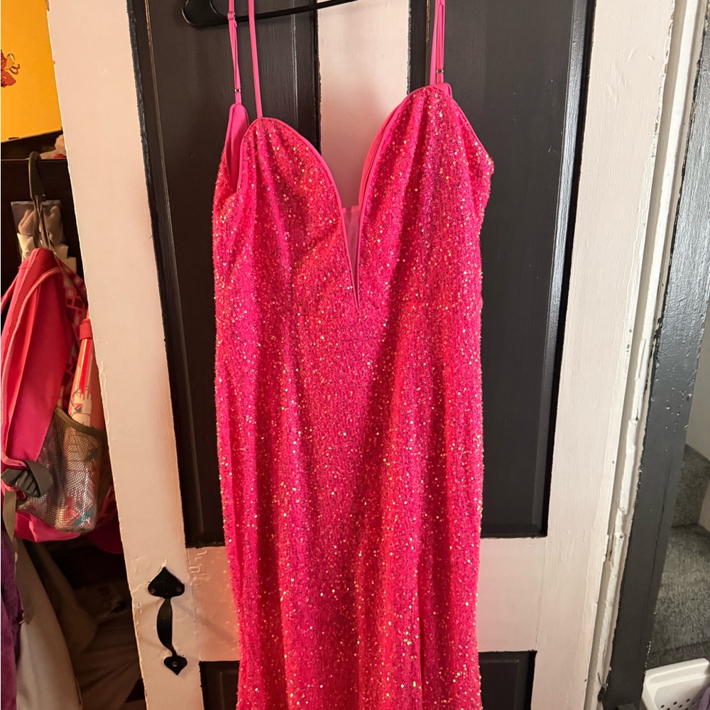Hot Pink Sequin Dress XL